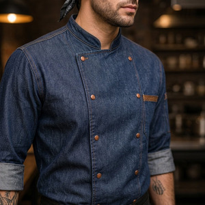 Ensemble d'uniformes de chef, kit de vêtements de travail de cuisine, coton et élasthanne, respirant, anti-boulochage, uniforme pour le personnel de restaurant - Product Image 3