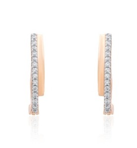 CZ diamond jewelry rose gold best <b>earrings</b> for women regular size elegant lightweight luxury <b>fine</b> jewelry export wear - Product Image 3