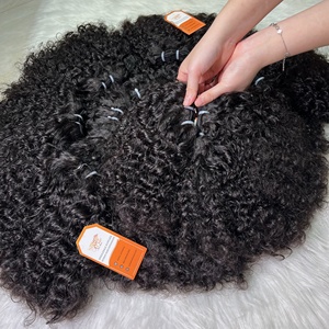 Vente en gros de mèches de cheveux bouclés birmans 100% Remy, cuticules alignées, cheveux humains vierges vietnamiens avec tissage provenant du fournisseur - Product Image 4