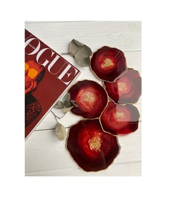 Ensemble de sous-verres en résine époxy de luxe avec aspect texture pierre, option cadeau haut de gamme pour occasions spéciales - Product Image 2