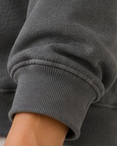 Sweat-shirt à capuche surdimensionné pour femme, gris anthracite, imprimé graphique, en molleton de coton, manches longues, style streetwear décontracté - Product Image 6