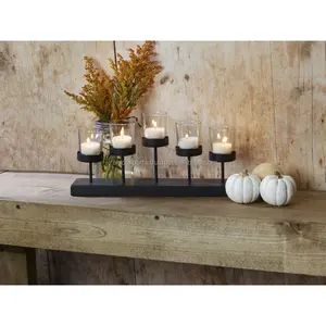 เชิงเทียนเหล็กกรอบกลางศตวรรษที่วางเทียนเหล็กสีทองแบบพรีเมี่ยมสำหรับวางบนโต๊ะลวดลายกลางจากอินเดีย - Product Image 2