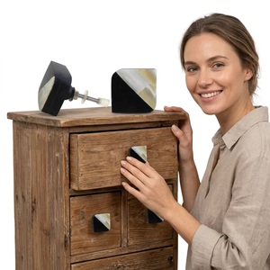 Pomo de Gabinete Geométrico de Resina Ba, Moderno, Negro, Blanco, Amarillo, para Dormitorio, Sala de Estar, Oficina en Casa, Tirador de Muebles Duradero - Product Image 6