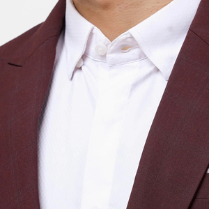 Men British Style Business <b>Suit</b> Maroon Single Breasted Notched Collar Anti-Wrinkle Regular Fit 100% Polyester Worsted Fabric - Product Image 4