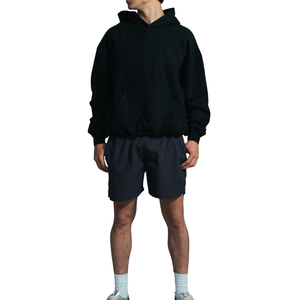 Sudadera con Capucha de Punto Sólido para Hombre Tallas Grandes, Mezcla de Algodón, Estilo Casual Urbano, Logotipo Frontal, OEM ODM, Venta al por Mayor - Product Image 5