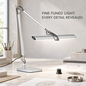 Lampe de travail LED linéaire large à double bras articulé pour les créateurs de mode, la couture et la création de patrons - Product Image 1