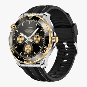 Montre connectée de luxe pour homme QC F12 V69, style classique, fréquence cardiaque, écran AMOLED, fitness, oxygène sanguin, appels Bluetooth, or. - Product Image 3