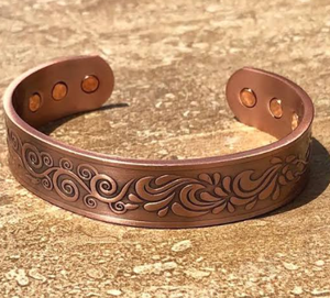 Pulsera de Cobre Sólido Magnética con Grabado de Dragón Mitológico, Joyería Metálica de Moda, Diseño Exquisito - Product Image 5