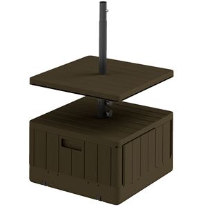 Supporto per Ombrellone da Esterno Resistente con Ruote, Capacità 80 kg, Marrone, per Uso in Cortile - Product Image 1