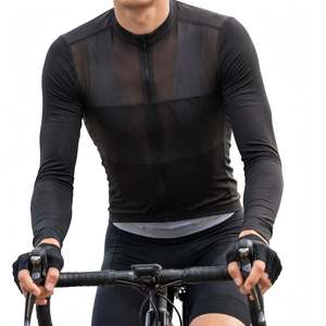 Jersey de Ciclismo Unisex con Logotipo Personalizado en la Parte Delantera, Manga Larga, Transpirable, de Secado Rápido, 140g, Ropa de Ciclismo de Poliéster con Cierre Completo - Product Image 3