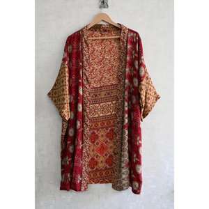 Robe Kimono en Soie Grande Taille Respirante avec Patchwork pour Femme, Style Bohème, Longue, pour l'Automne, Vêtement de Nuit et d'Intérieur - Product Image 2