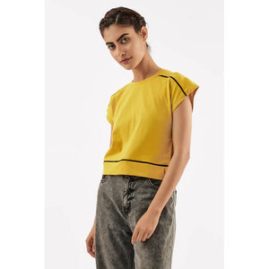 Camiseta Corta Oversize de Moda para Mujer, Manga Corta, Corte Cuadrado, Informal, Verano, Múltiples Colores y Tallas, OEM ODM - Product Image 3