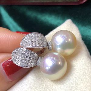 Nouvelles boucles d'oreilles en or plaqué 18 carats avec perles naturelles de 8 à 9 mm, polyvalentes, idéales pour les trajets quotidiens, cadeau pour petite amie, meilleures boucles d'oreilles en diamant - Product Image 4