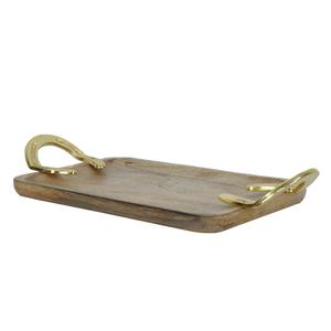 Luxury Food <b>Serving</b> <b>Tray</b> With <b>Gold</b> Horse Handles Wedding Decor Decorative <b>Trays</b> Fruits Tea Snacks <b>Tray</b> For <b>Serving</b> Use Table Use - Product Image 2