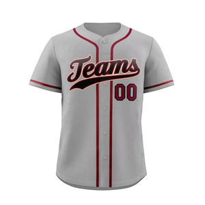 Uniformes de béisbol profesionales personalizados con transferencia de calor, camisetas de béisbol personalizadas con cuello abierto - Product Image 2