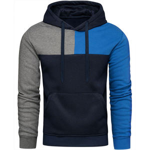 Sudadera con Capucha y Cremallera para Hombre, Corte Regular, Color Azul Marino Sólido, Informal, Tejida, Bordada, para Invierno - Product Image 6