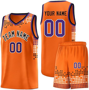Ensemble de maillots de basket-ball blancs personnalisés avec un design à pois rose, bleu et jaune, impression par sublimation, polyester respirant, adulte - Product Image 5