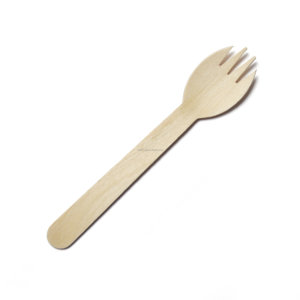 Spork de madera desechable de 100% mm biodegradable vietnamita 160 para fiestas 6,3 ''para comedor festivo - Product Image 1