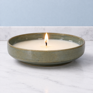 Olive Stone Ceramic Candle Vessel Wide Bowl Thick Durable Heat Resistant Smooth Gloss Finish Single Wick Elegant Home Decor - Product Image 4
