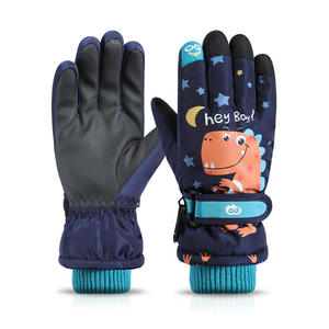 Gants de ski isolés pour femmes, imperméables, de qualité supérieure, à usage extérieur en hiver, imprimés licorne rose, pour filles, avec fermeture à boucle et crochet - Product Image 4