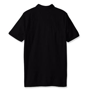 Polo de Piqué de Algodón Negro de Manga Corta para Hombre, Corte Ajustado, Color Sólido, Estilo Casual - Product Image 2