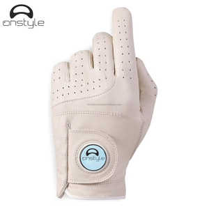 Logo personnalisé de haute qualité brodé doigt complet main gauche gants de golf mouton Cabretta cuir fermeture velcro pour une meilleure adhérence - Product Image 4