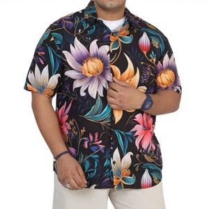 เสื้อเชิ้ตป๊อปลินสำหรับผู้ชายไซส์ใหญ่ ลายปะติดปะต่อ ผ้าระบายอากาศ ป้องกันรอยยับ เป็นมิตรกับสิ่งแวดล้อม เหมาะสำหรับวันหยุดพักผ่อน สไตล์ลำลอง ฤดูร้อน รับผลิตแบบ OEM ODM ขายส่ง ติดกระดุม - Product Image 1