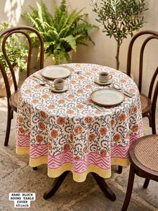 Unique Design <b>Round</b> <b>Table</b> Cover Printed Cotton Dining <b>Tablecloth</b> <b>for</b> Home Decor Kitchen and Events Available At Reasonable Price - Product Image 4