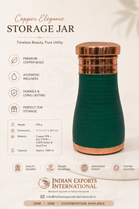 Pot de conservation vert Heritage de la marque Indian exports international. (Cuivre pur certifié) - Product Image 2