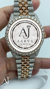 Montre mécanique bicolore sertie de diamants, bracelet en acier inoxydable de 20 mm, cadran analogique, affichage de la date, montre-bracelet de luxe pour femme - Product Image 2