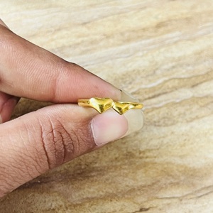 Unique Design Love Heart Shape <b>Ring</b> <b>Dainty</b> Brass <b>Ring</b> For Women 18k Gold Plated Double Heart Love Band Wholesale Minimalist <b>Ring</b> - Product Image 4