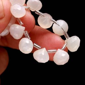 Perles de pierre de lune blanche facettées ovales semi-précieuses 8 mm, brin de 9 pouces pour la fabrication de bijoux, cadeau pour elle - Product Image 2