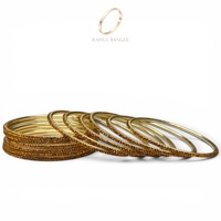 Juego de Brazaletes de Acero Inoxidable de Alta Calidad Chapados en Oro para Mujer con Acabado de Diseño con Cristales, Precio al por Mayor