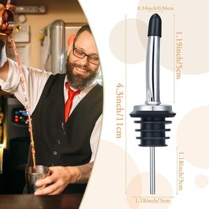 Set di 72 versatori per bottiglie in acciaio inossidabile con tappi antipolvere in gomma e beccucci conici, accessori da bar per macchine - Product Image 3