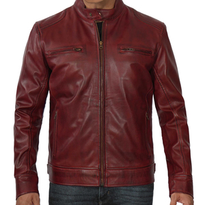 Custom New Style Latest Design Winter Fashion Clothing Windproof Men's <b>Slim</b> <b>Fit</b> Leather <b>jacket</b> for men - Product Image 1