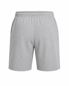 Shorts Bermuda en coton gris uni pour homme avec taille élastique et poches, style décontracté, style gym, 100% coton, confortable et léger - Product Image 4