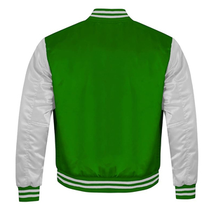 เสื้อแจ็คเก็ตบาสเก็ตบอลสไตล์ Letterman ผ้าซาตินพรีเมียม ออกแบบเองได้ สำหรับผู้ใหญ่ เด็ก และเด็กเล็ก พร้อมปักลายเชนิลล์ตามสั่ง - Product Image 3
