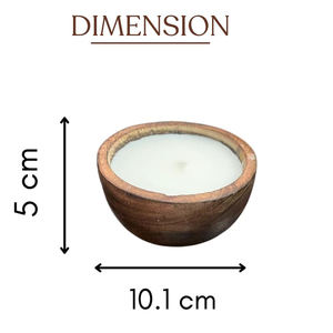 Cuenco de madera hecho a mano con inserto para vela blanca para uso decorativo - Product Image 2