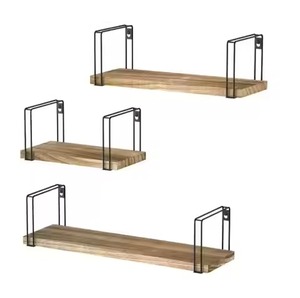 Wooden Floating <b>Shelf</b> Set <b>Wall</b> Mounted Three Layer Rectangle Minimalist Storage Rack for Living Room Home Decoration Shelve - Product Image 3