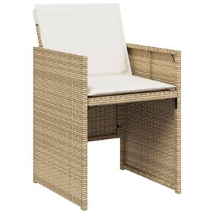 Conjunto de Comedor de Jardín Grande de Ratán PE Color Crema Blanco en Beige y Negro, Elegante Solución para Comer al Aire Libre - Product Image 5