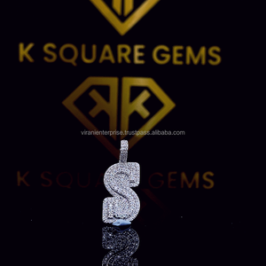 Pendentif lettre S en argent sterling pour enfant, micro-incrustation de moissanite, breloque hip-hop, bijoux de luxe personnalisés, style cadeau tendance - Product Image 2