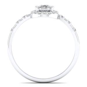 แหวนเงินแท้ 925 REYES ประดับเพชรโมอิสซาไนต์ทรงลูกแพร์ 0.61 กะรัต ดีไซน์วงแหวนล้อมเพชร สำหรับผู้หญิง ของขวัญวันครบรอบที่สมบูรณ์แบบสำหรับเธอ - Product Image 4