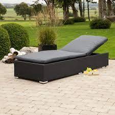 Chaise longue en osier avec dossier réglable, lit de repos d'extérieur durable pour jardin, complexe hôtelier et bord de piscine - Product Image 4