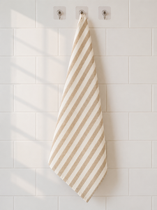 Essuie-tout de cuisine en lin rayé, séchage rapide, carré, durable et réutilisable pour la maison et la cuisine - Product Image 3