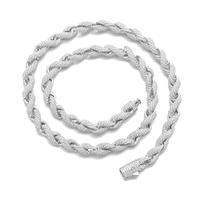 Collier unisexe chaîne torsadée Miami Cuban Link 7,5 mm en argent S925 avec diamants Moissanite VVS, style Hip Hop, le plus vendu