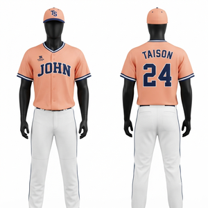 Uniforme de softball en polyester respirant de qualité supérieure 160 GSM, design à panneaux orange et bleu, logo personnalisé par transfert thermique, séchage rapide, tenue d'équipe - Product Image 2