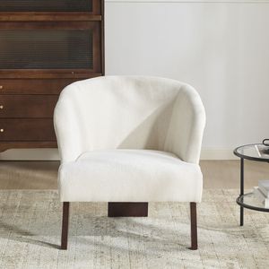 Sillón Moderno de Estilo Mid-Century para Sala de Estar, Dormitorio y Oficina, Respaldo Redondo, Patas de Madera, Sillón Suave - Product Image 3