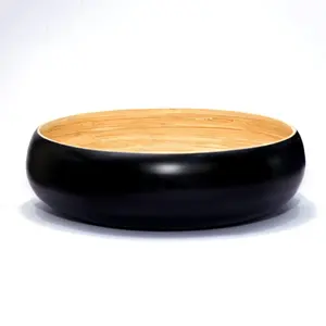 Manufacturer natural spun bamboo salad bowls best selling handmade from Vietnam