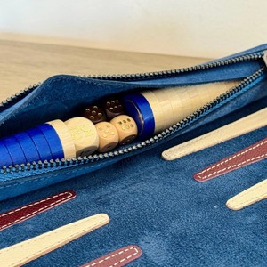 High-Quality Eco-Friendly Durable Foldable PU Leather Nubuck <b>Backgammon</b> Roll-Up Table <b>Board</b> Game Mother Pearl Zipper Home Gift - Product Image 5