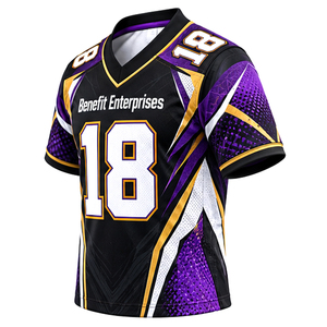 Camiseta de Fútbol Americano Sublimada con Transferencia de Calor, de Poliéster, para Jugador de Equipo, con Cuello en V y Manga Corta, que Absorbe la Humedad - Product Image 3